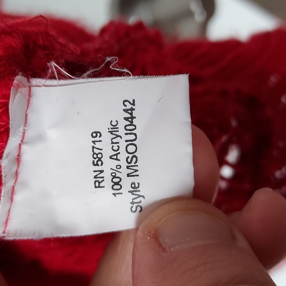 Notations short sleeve turtleneck sweater red xl - Picture 7 of 11